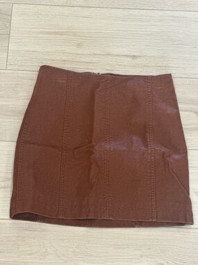 Free People Faux Leather Women's Mini Skirt - Classic Panel Design - 2